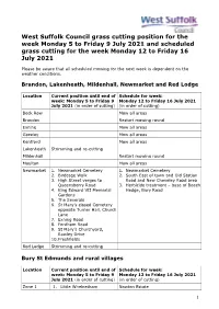 West Suffolk Council Grass Cutting Programme