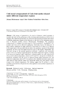 Cold Stored Ectoparasitoid of Cydia Fruit Moths Released Under Different Temperature Regimes