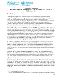 Concept Note and Agenda REGIONAL MEETING on ETHNICITY and HEALTH in the AMERICAS 7-8 December 2015 Introduction Available Data