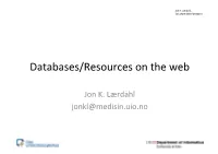 Databases/Resources on the Web