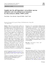 Insights Into the Ph-Dependent, Extracellular Sucrose Utilization and Concomitant Levan Formation by Gluconobacter Albidus TMW 2.1191