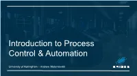 Process Control and Automation