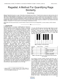 A Method for Quantifying Raga Similarity