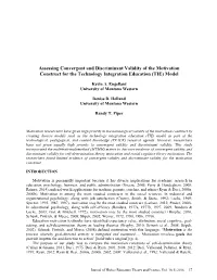 Assessing Convergent and Discriminant Validity of the Motivation Construct for the Technology Integration Education (TIE) Model