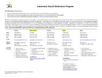 Automatic Payroll Deduction Program