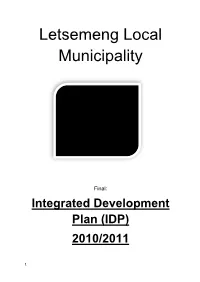 Letsemeng Local Municipality – Final Draft IDP 2010/2011