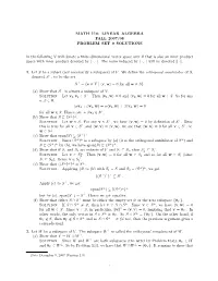 LINEAR ALGEBRA FALL 2007/08 PROBLEM SET 9 SOLUTIONS In