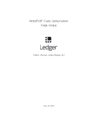 Openpgp Card Application User Guide