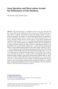 Some Questions and Observations Around the Mathematics of Seki Takakazu 277