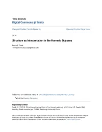 Structure As Interpretation in the Homeric Odyssey
