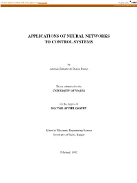 Applications of Neural Networks to Control Systems