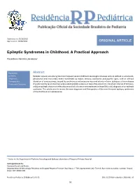 Epileptic Syndromes in Childhood. a Practical Approach