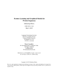 Feature Learning and Graphical Models for Protein Sequences