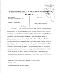 His Conviction for First Degree Kidnapping with Sexual Motivation) and Second Degree Child Rape,2
