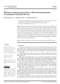 Machine Learning Approaches to Bike-Sharing Systems: a Systematic Literature Review