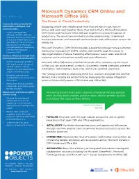 Microsoft Dynamics CRM Online and Microsoft Office