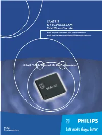 SAA7115 NTSC/PAL/SECAM 9-Bit Video Decoder