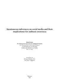 Spontaneous Inferences on Social Media and Their Implications for Ambient Awareness