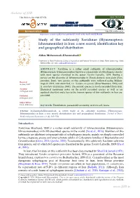 Study of the Subfamily Xoridinae (Hymenoptera: Ichneumonidae) in Iran: a New Record, Identification Key and Geographical Distribution