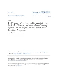 The Programme Typology and Its Association with the Study of Diversity and The
