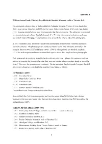 1 Appendix a William Sutton Fonds, PR-0202, Royal British Columbia
