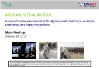 Afghan Media in 2010