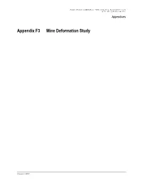 Appendix F3 Mine Deformation Study