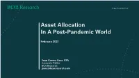 Asset Allocation in a Post-Pandemic World