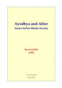 Ayodhya and After: Issues Before Hindu Society