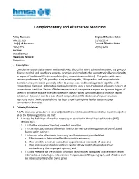 Complementary and Alternative Medicine