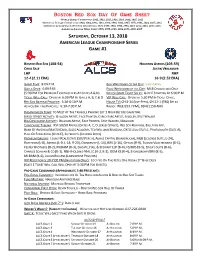 Day of Game Information Sheet