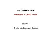 ECE/ENGRD 2100 Lecture 11