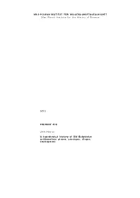 Max Planck Institute for the History of Science a Hypothetical
