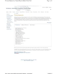 Page 1 of 1 Primary Dealers List
