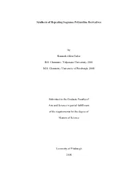 Synthesis of Repeating Sequence Polyaniline Derivatives by Kenneth Allen Cutler B.S. Chemistry, Valparaiso University, 2001 M.S