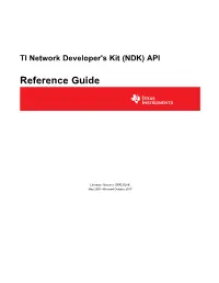 TI Network Developer's Kit (NDK) API Reference Guide (Rev. K)