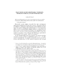 Uncertainty, Information Overload, and the Unitary Executive