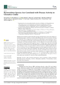 Bacteroidetes Species Are Correlated with Disease Activity in Ulcerative Colitis