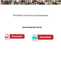 First Direct Current Account Application