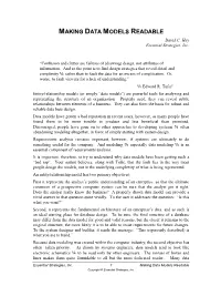 MAKING DATA MODELS READABLE David C