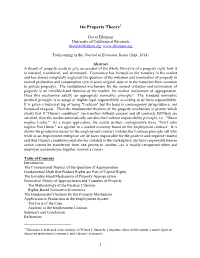 The Invisible Hand Mechanism of Property Appropriation