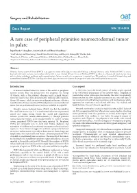 A Rare Case of Peripheral Primitive Neuroectodermal Tumor in Palate