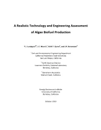 A Realistic Technology and Engineering Assessment of Algae