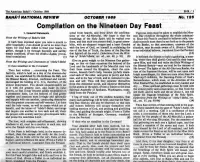 Compllatlon on the -Nineteen Day Feast 1