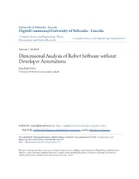 Dimensional Analysis of Robot Software Without Developer Annotations John-Paul W