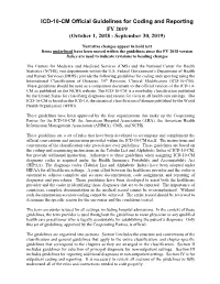 ICD-10 CM Official Guidelines for Coding and Reporting FY 2019