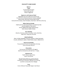Lunch Menu at Zende