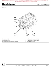 Quickspecs HP Integrity Rx7640 Server Overview
