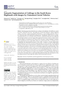Semantic Segmentation of Cabbage in the South Korea Highlands with Images by Unmanned Aerial Vehicles