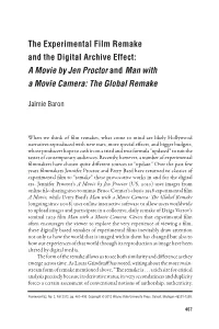 The Experimental Film Remake and the Digital Archive Effect: a Movie by Jen Proctor and Man with a Movie Camera: the Global Remake